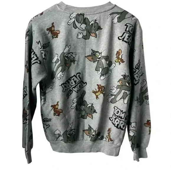 Tom and Jerry Heather Gray Pullover Sweatshirt | Size XS - Picture 2 of 7